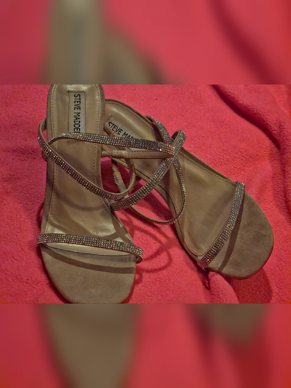 STEVE MADDEN strappy Rhinestone Sandals sz8.5